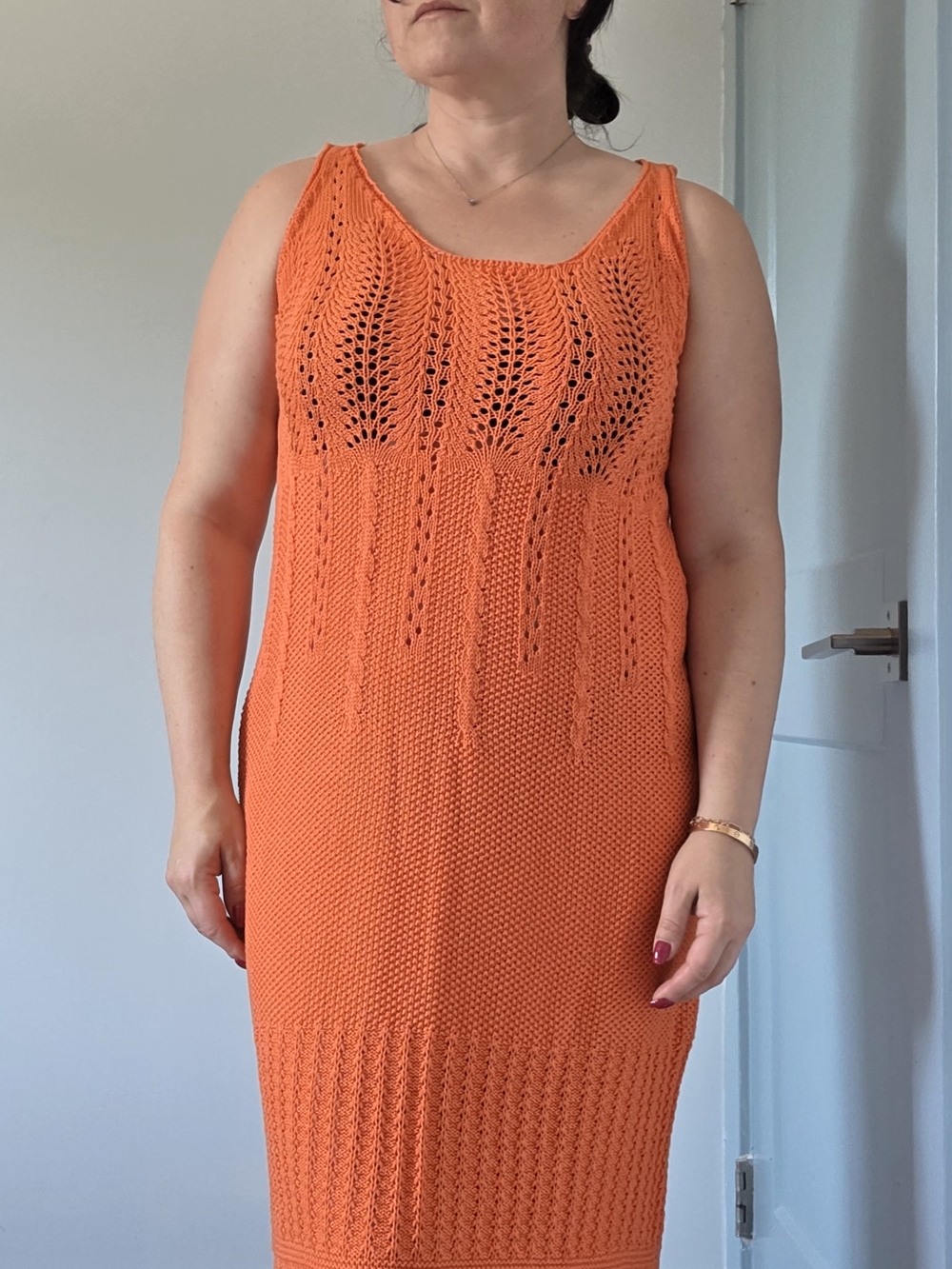 Sleeveless Orange Crochet Midi Dress Dits Up To Us12. Im 10/12
